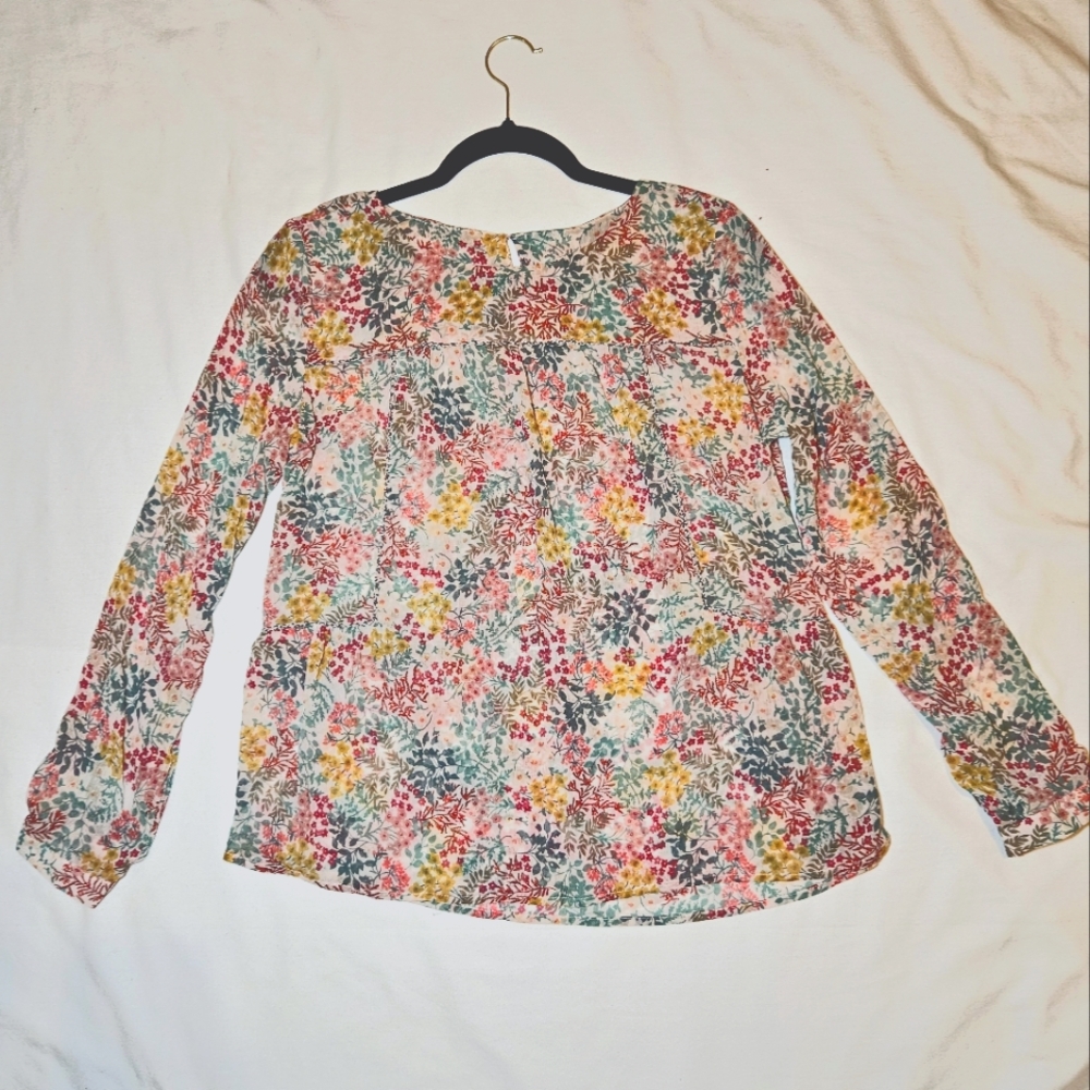 ANN TAYLOR LOFT‎ CottageCore Springtime Autumn Sheer Lovely Top